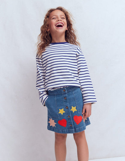 A Line Button Through Skirt-Mid Vintage Shapes-3