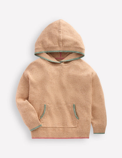 Knitted Hoodie-Oatmeal Marl-1
