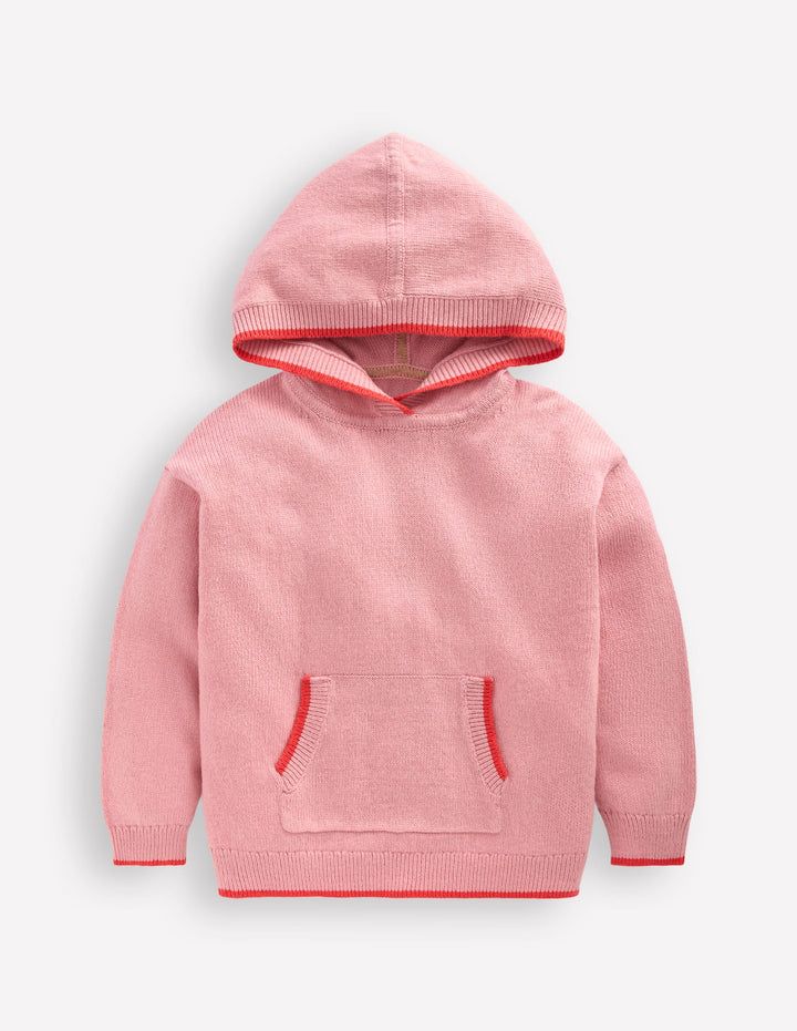 Knitted Hoodie-Vintage Pink Marl