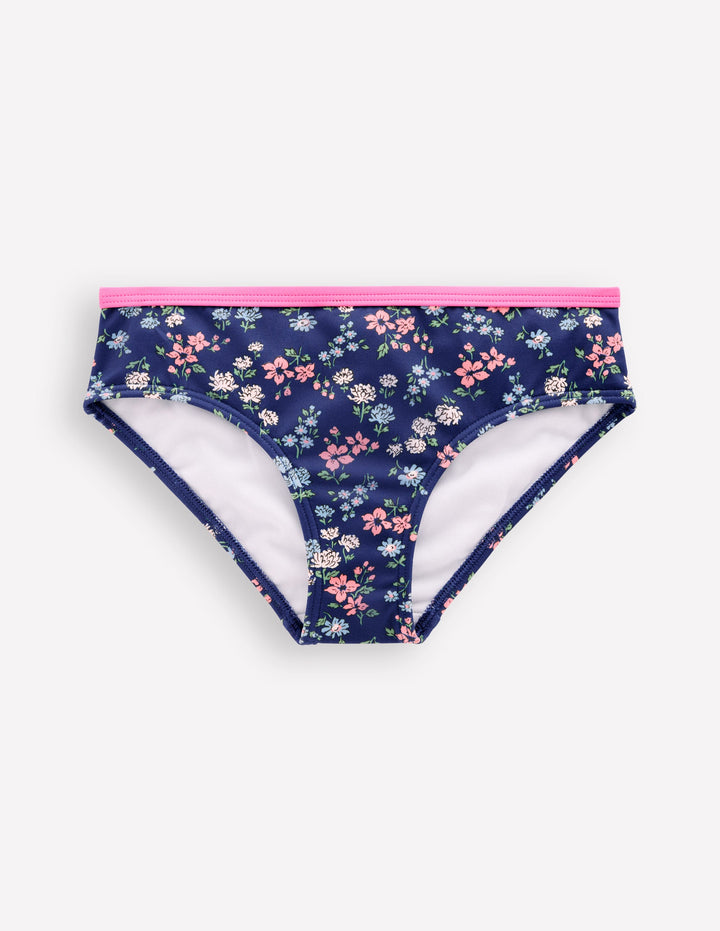 Patterned Bikini Bottoms-Sapphire Blue Meadow Floral