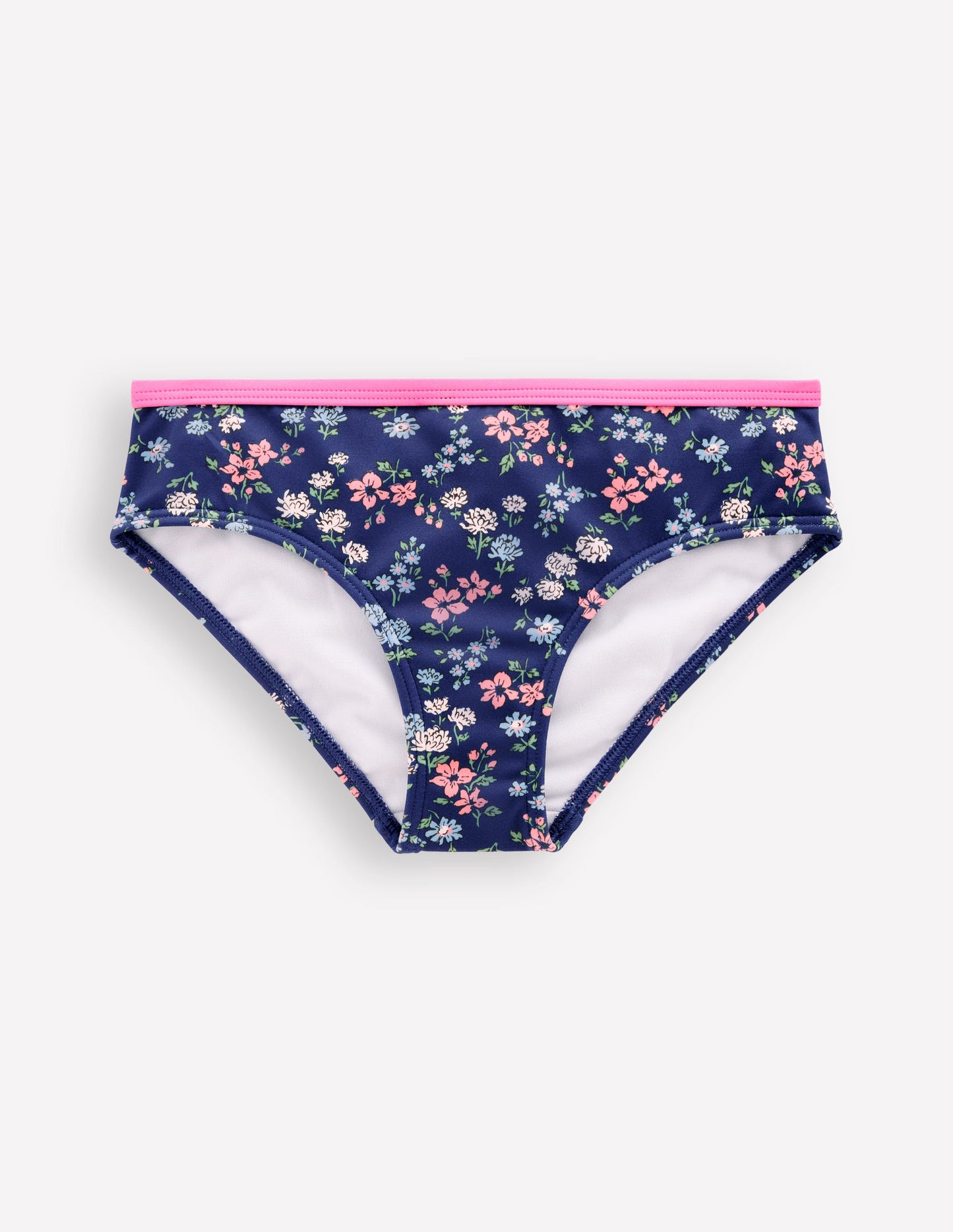 Patterned Bikini Bottoms-Sapphire Blue Meadow Floral