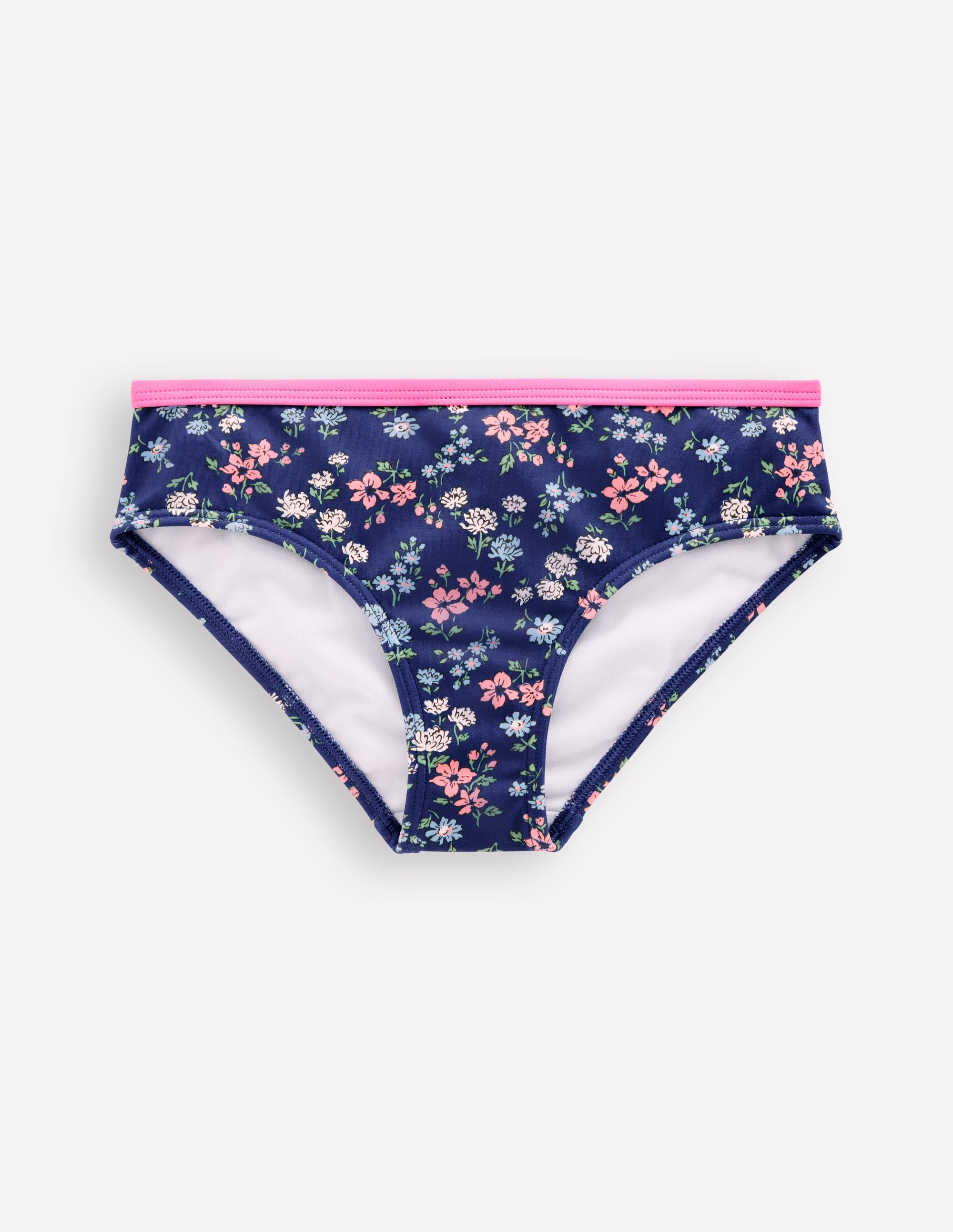 Patterned Bikini Bottoms-Sapphire Blue Meadow Floral - Image 1