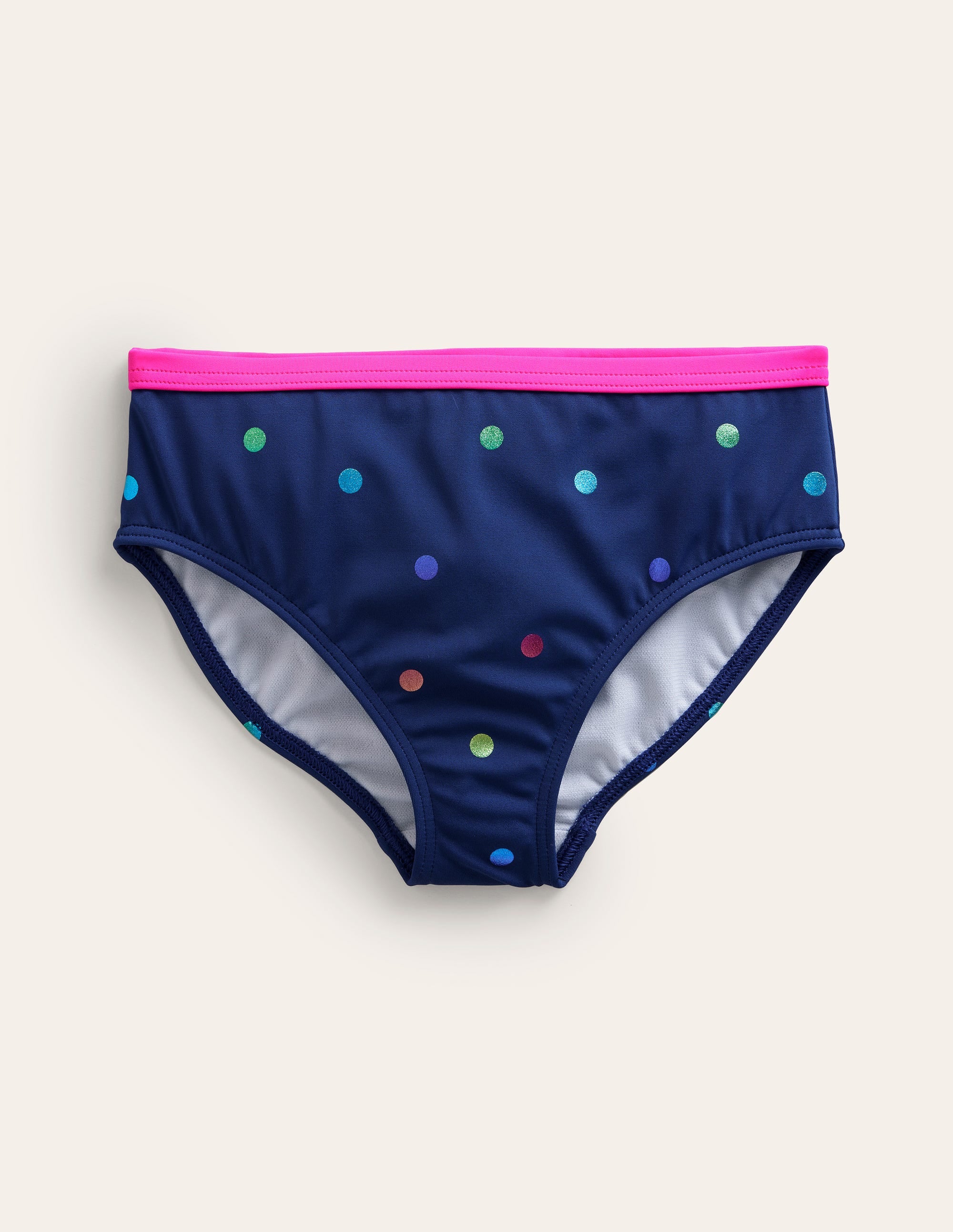 Patterned Bikini Bottoms-Rainbow Foil Confetti Spot - Image 1