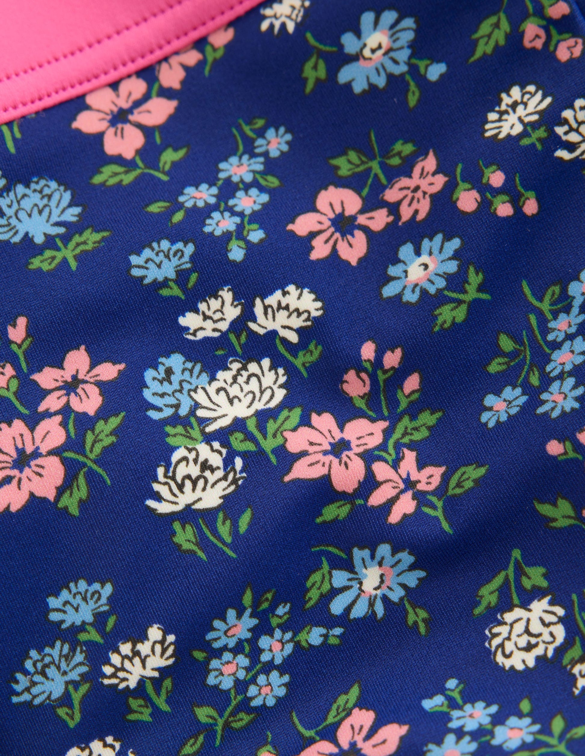 Patterned Swim Shorts-Sapphire Blue Meadow Floral-3