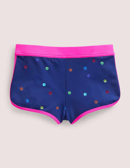 Patterned Swim Shorts-Rainbow Foil Confetti Spot-2