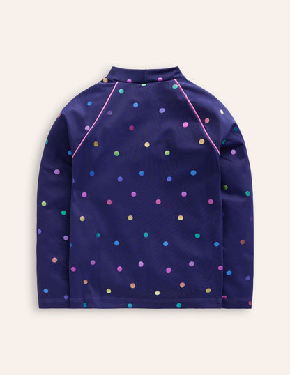 Sunsafe Patterned Rash Vest-Rainbow Foil Confetti Spot-2