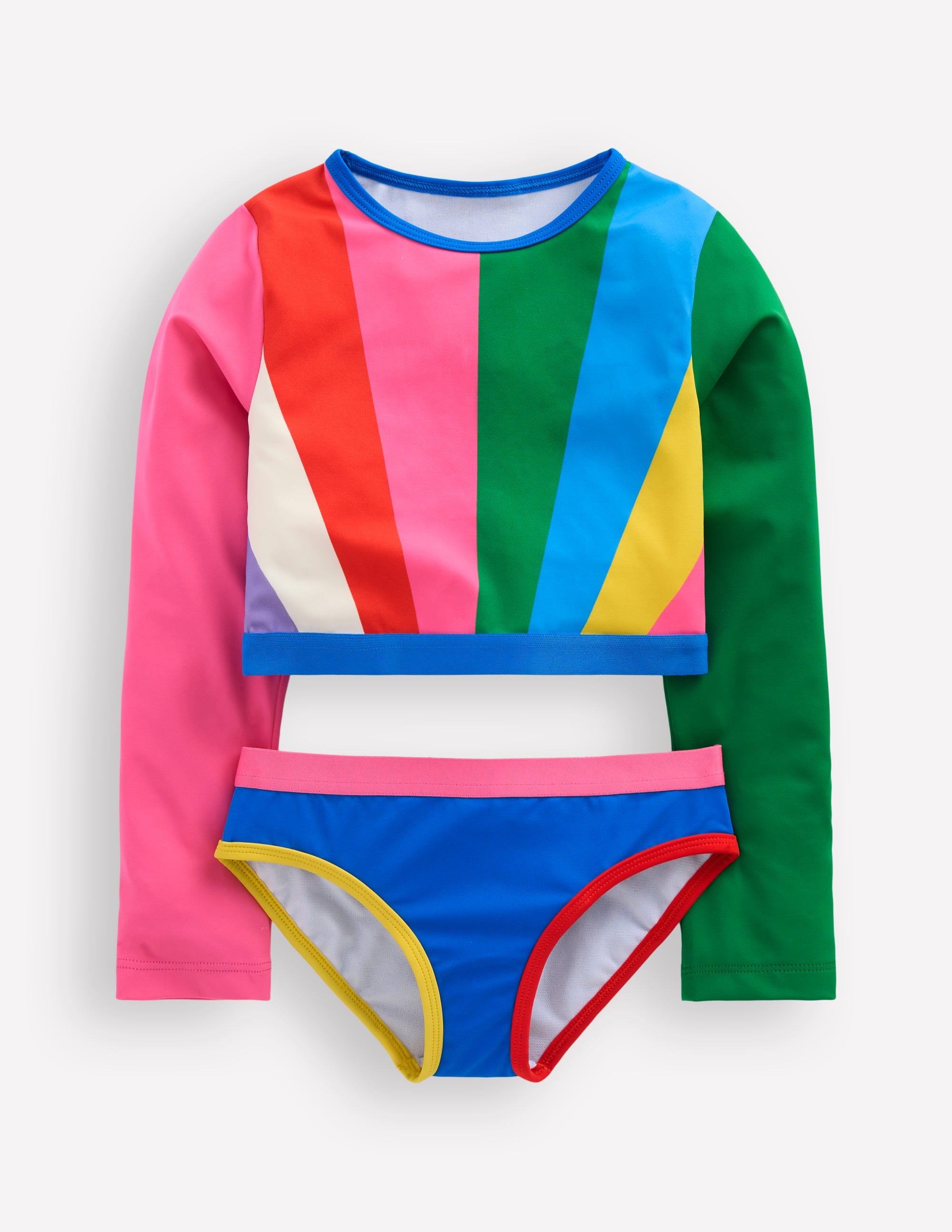 Cropped Rash Vest Set-Rainbow Sunray - Image 1