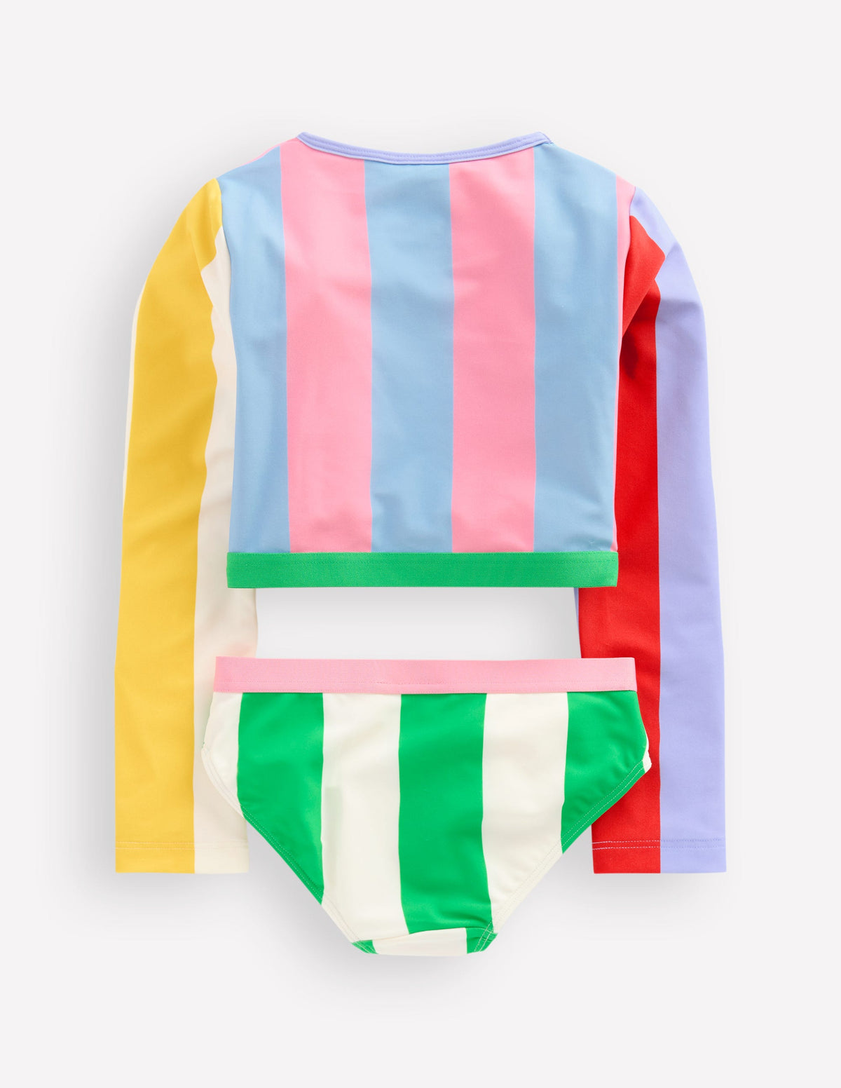 Cropped Rash Vest Set-Multi Hotchpotch Stripe - Image 2