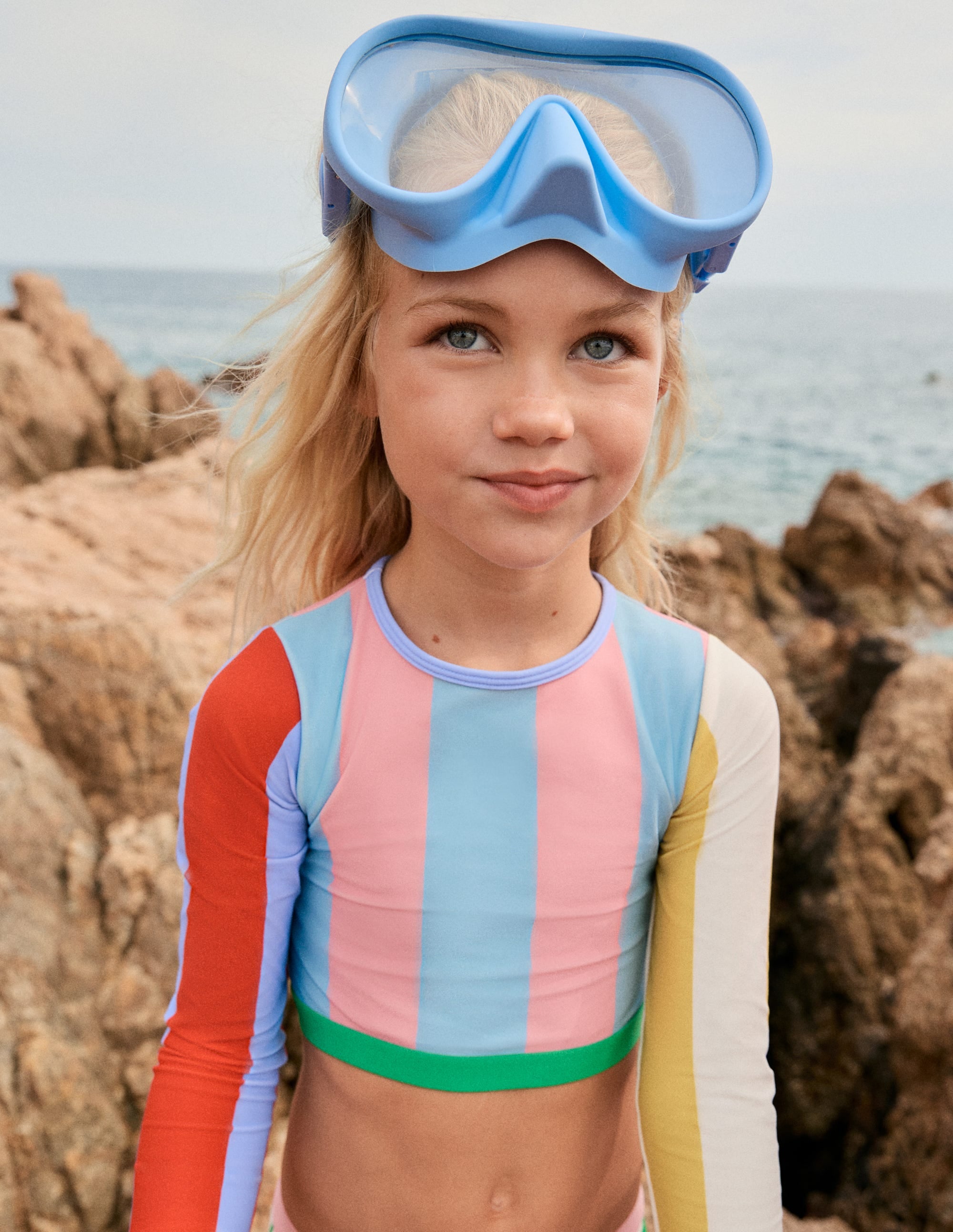 Cropped Rash Vest Set-Multi Hotchpotch Stripe - Image 4
