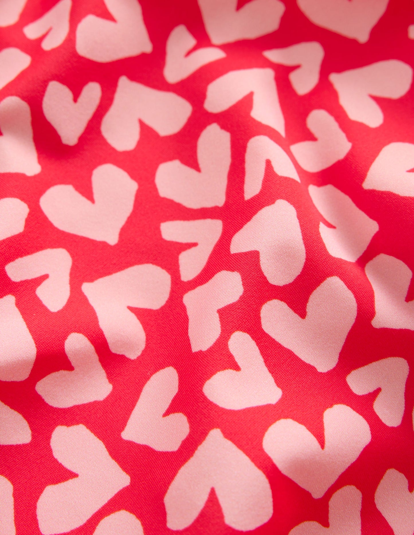 Ruched Tankini Set-Rockabilly Red Collage Hearts