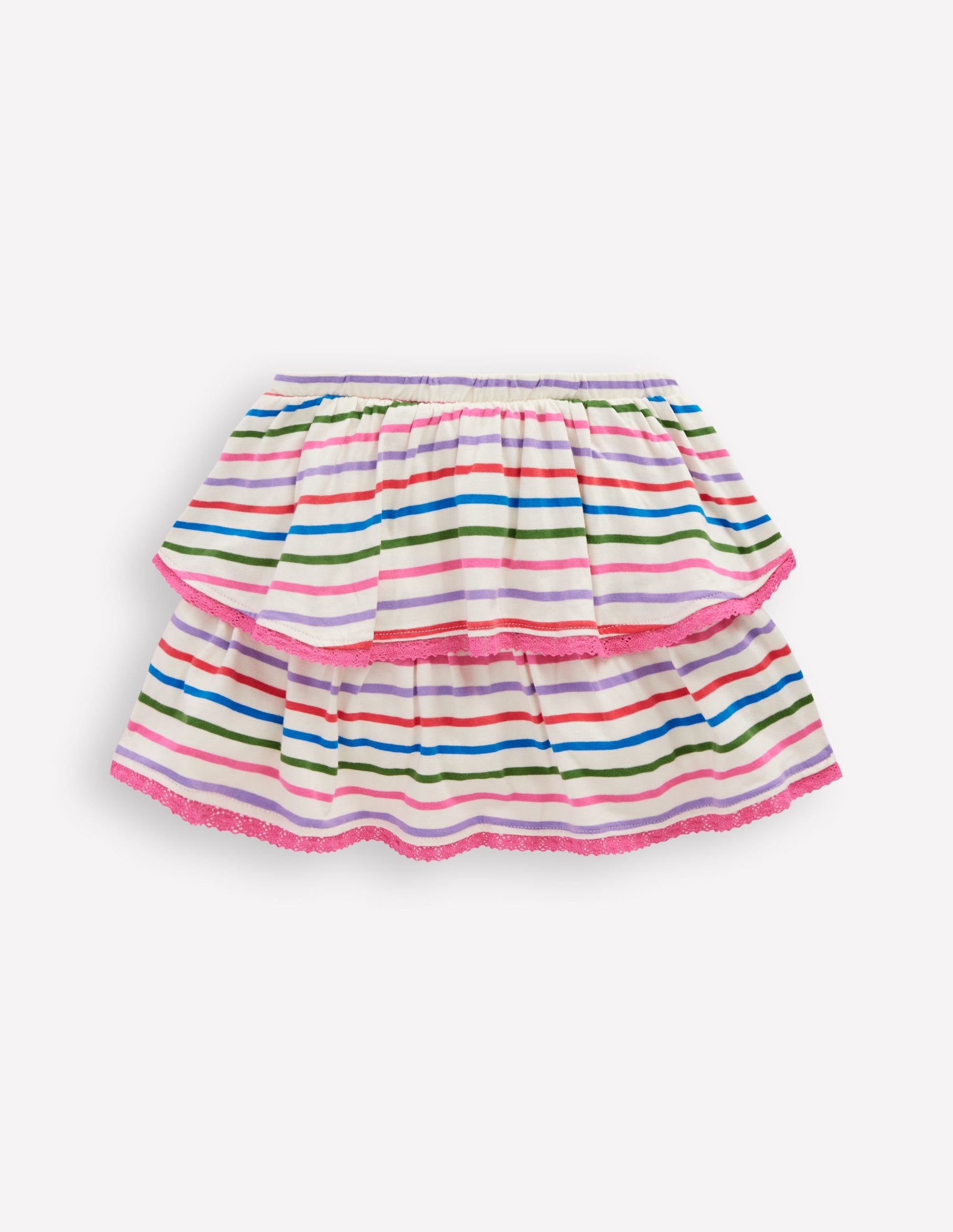 Ruffle Jersey Skort-Multi Stripe-2