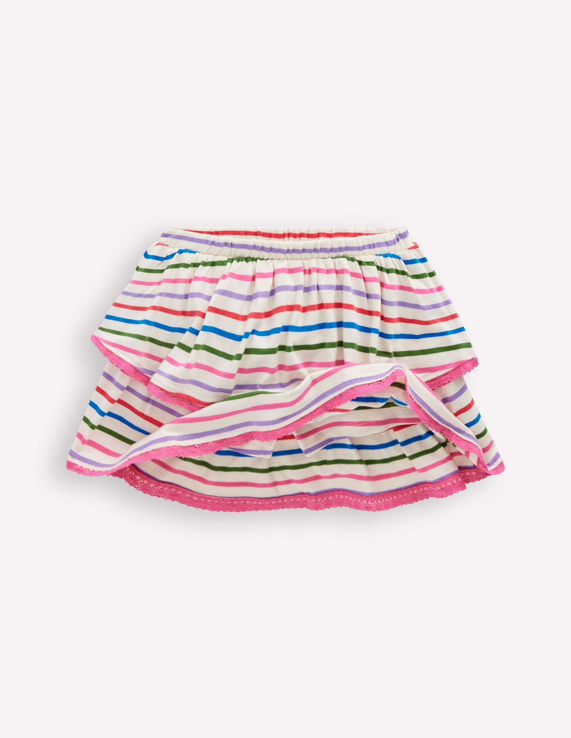 Ruffle Jersey Skort-Multi Stripe-4