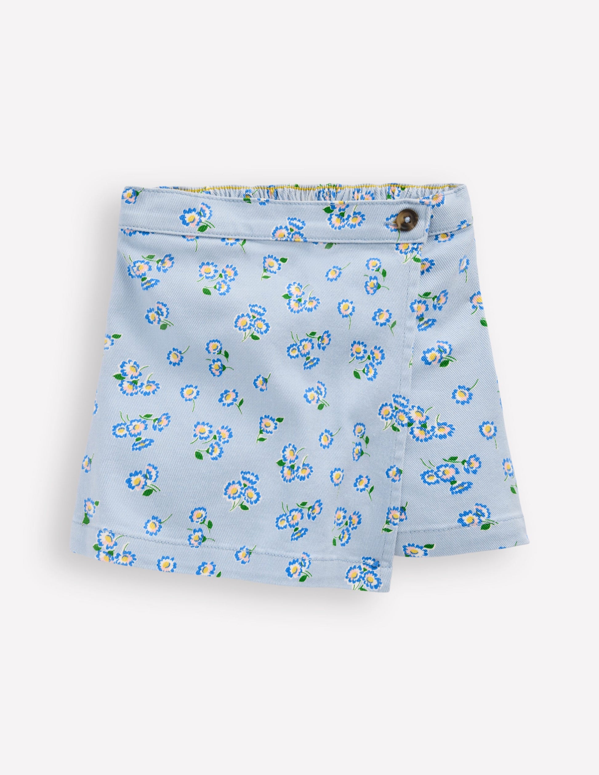 Wrap Woven Skort-Misty Blue Daisy-1