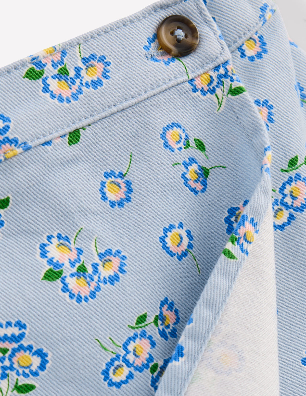 Wrap Woven Skort-Misty Blue Daisy - Image 3