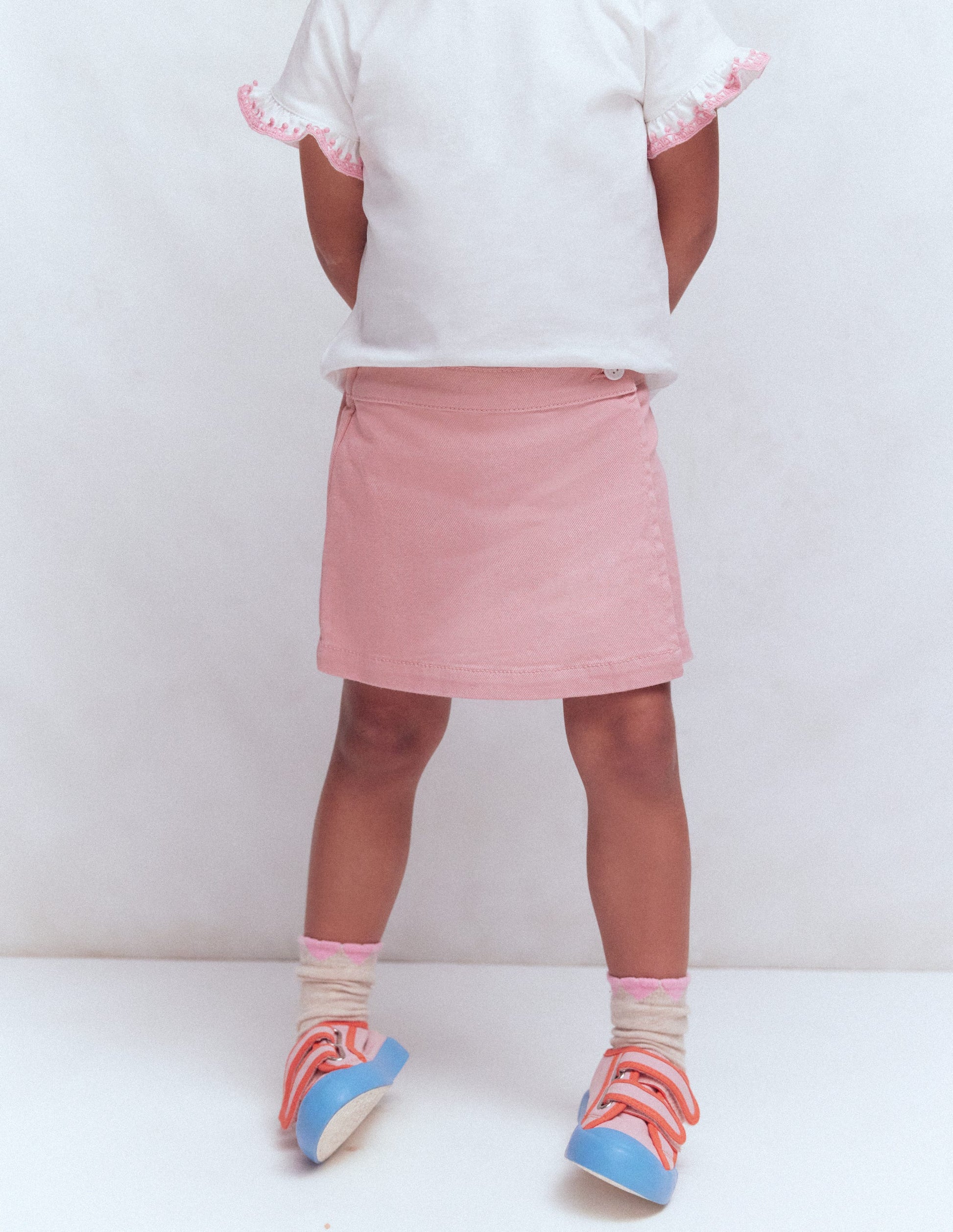 Wrap Woven Skort-Pink-1