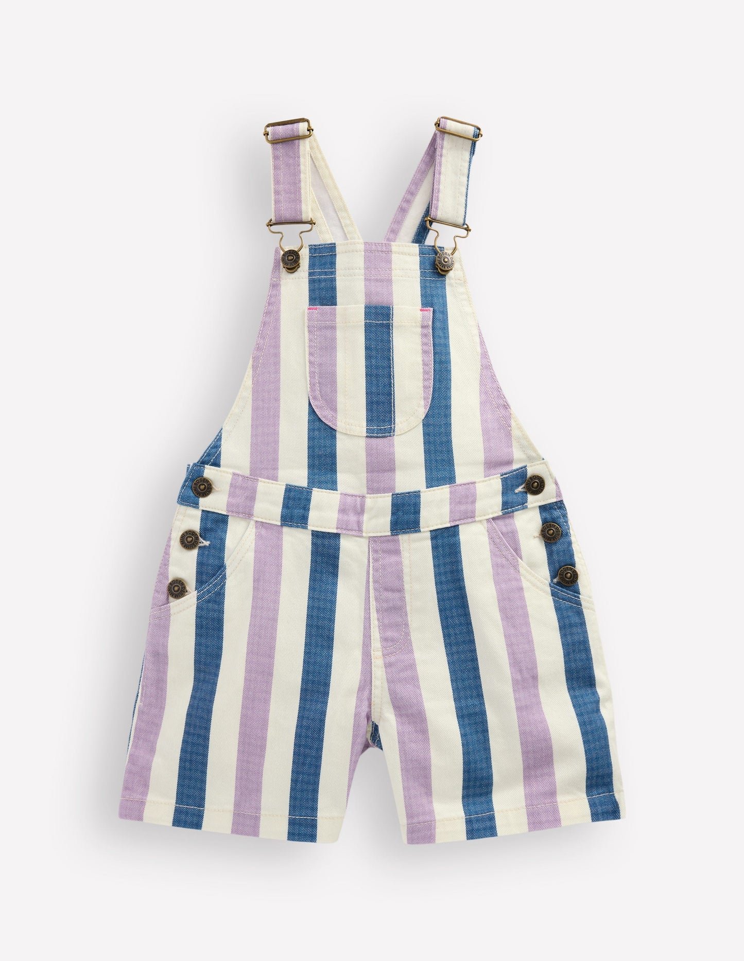 Short Dungaree-Purple/Navy Stripe