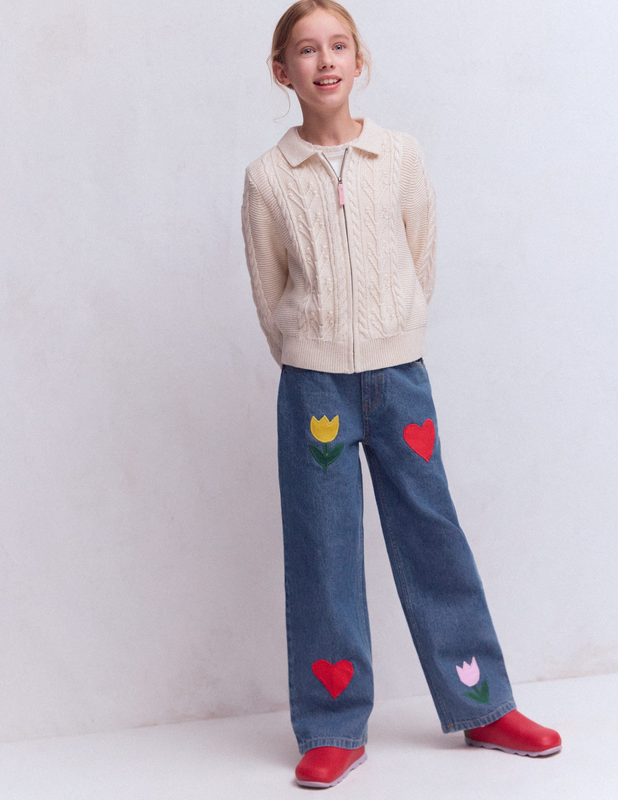 Relaxed Jean-Mid Vintage Applique - Image 1