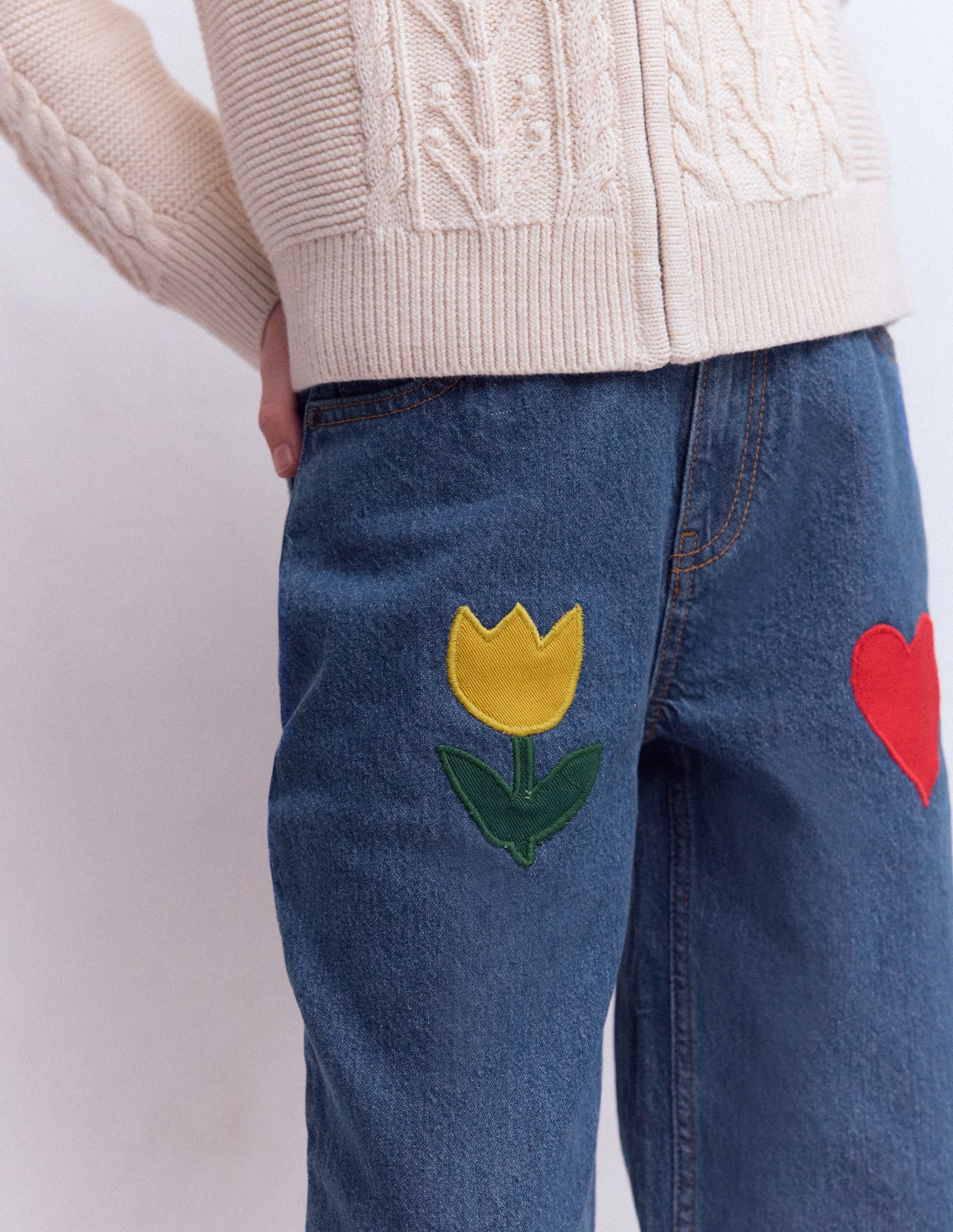 Relaxed Jean-Mid Vintage Applique - Image 2