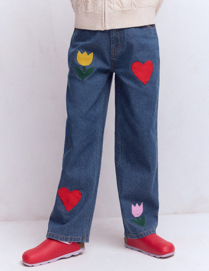 Relaxed Jean-Mid Vintage Applique-4