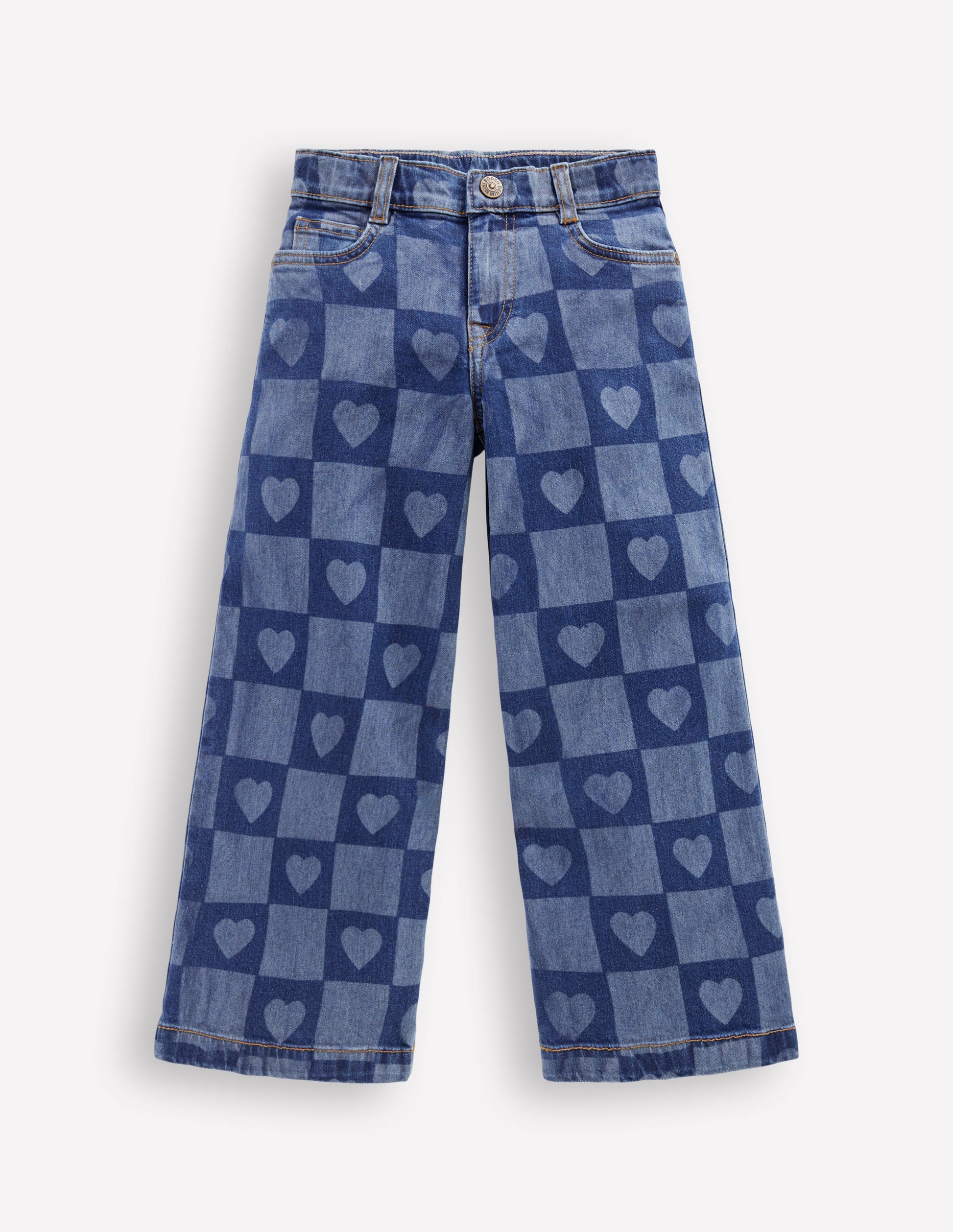 Wide Leg Jean-Heart Checkerboard Denim-1