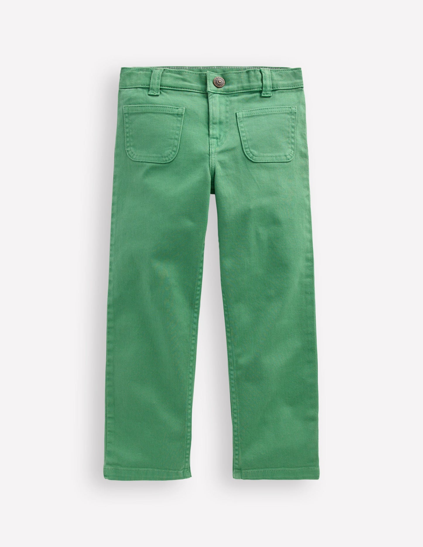 Patch Pocket Straight Jeans-Green