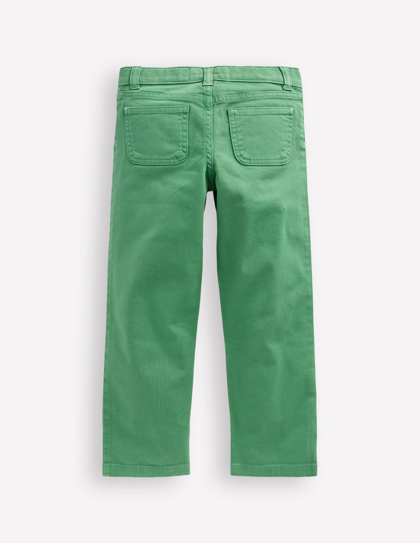 Patch Pocket Straight Jeans-Green