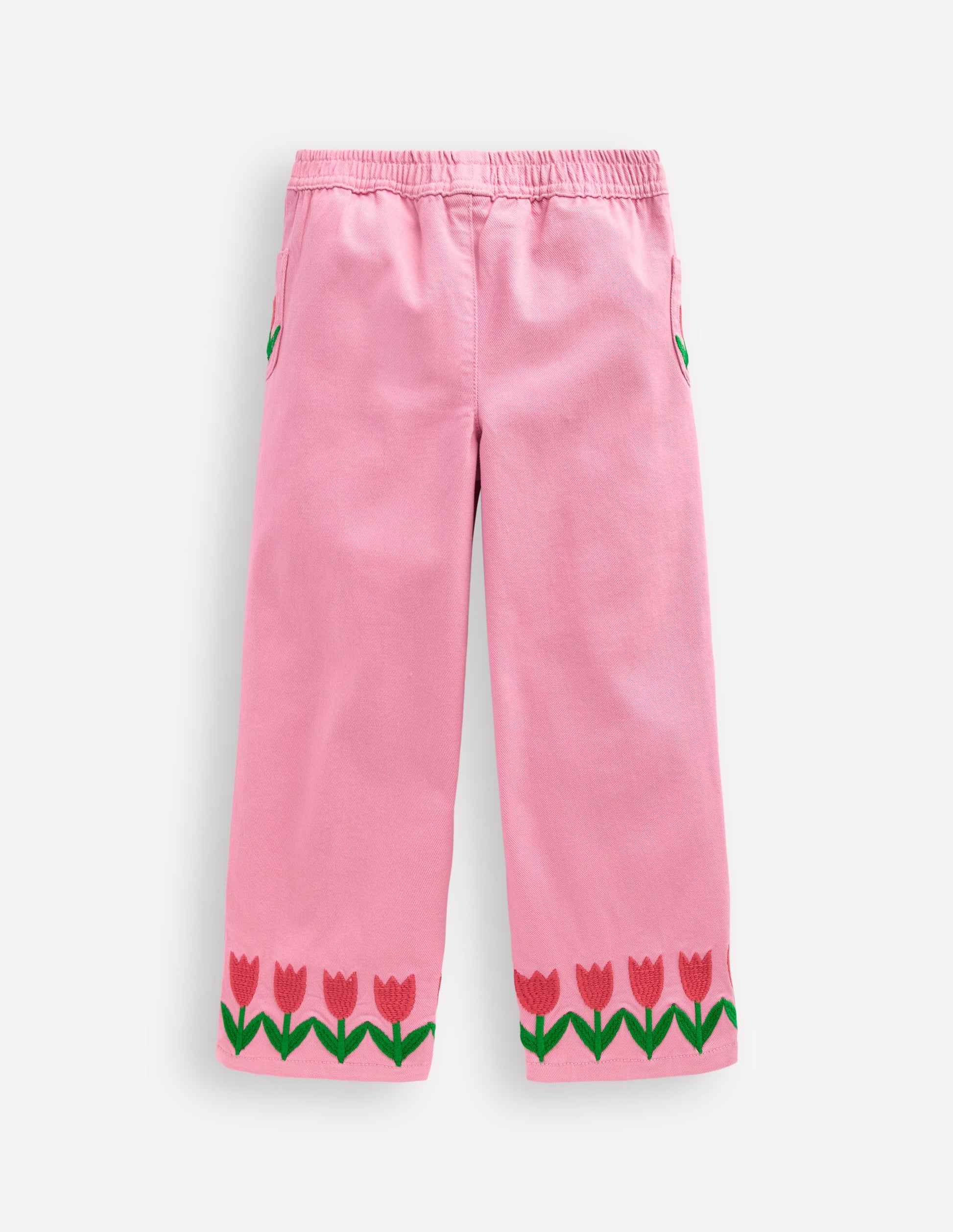 Wide Leg Pull-on-Pink Tulips-6