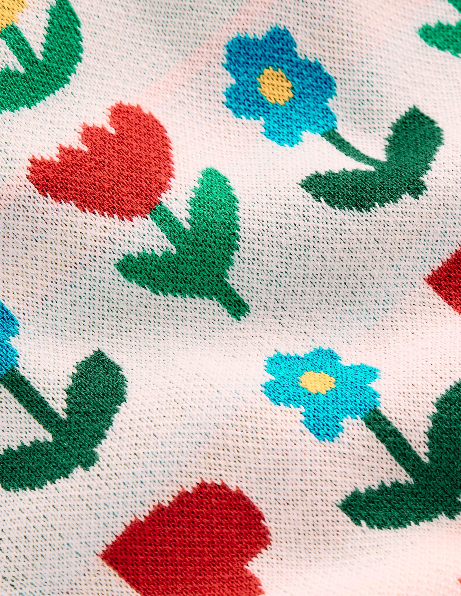 Flared Knitted Trousers-Ecru Marl Sunflower Garden-7