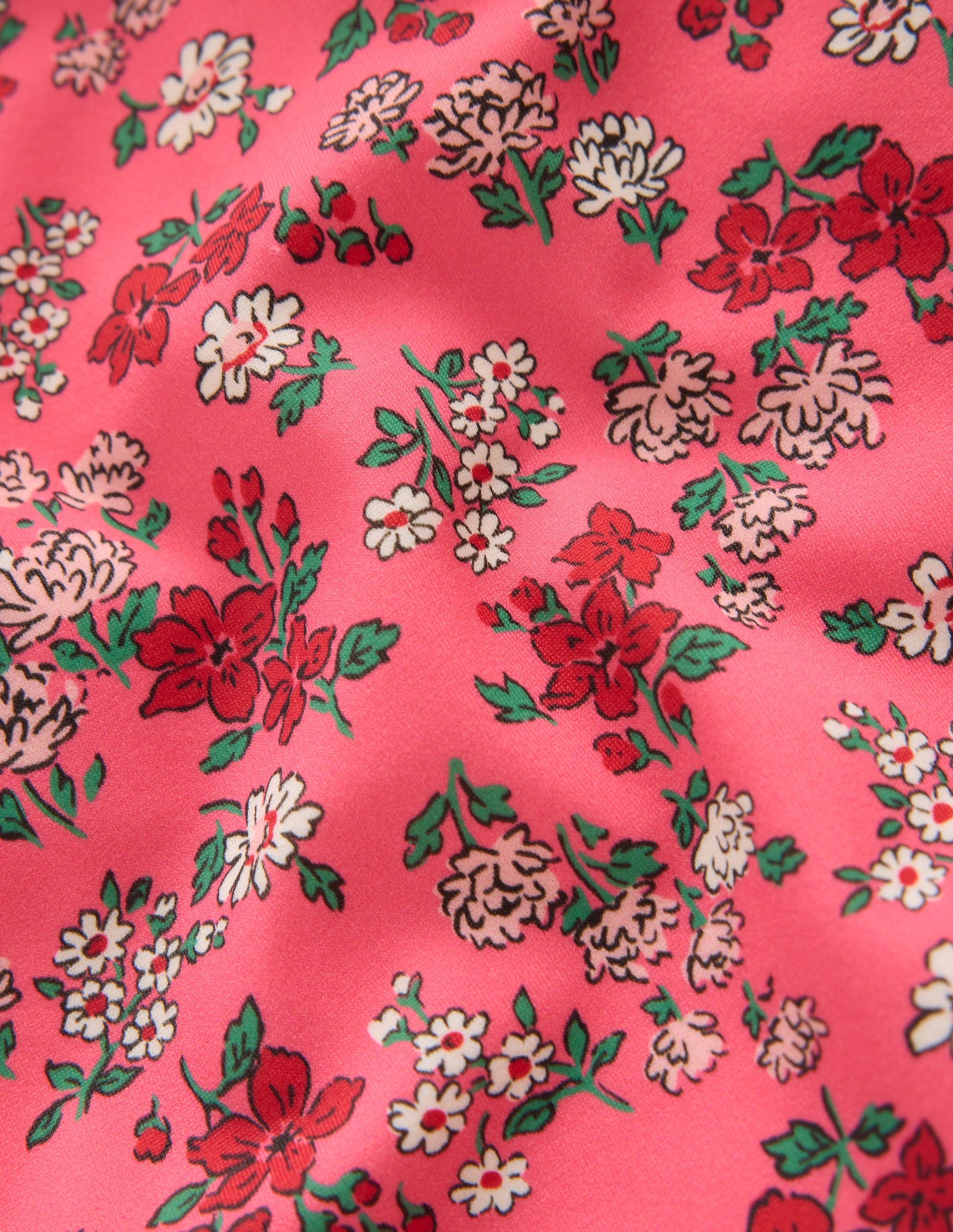 Puff Sleeve Swimsuit-Salmon Pink Meadow Floral - Image 3