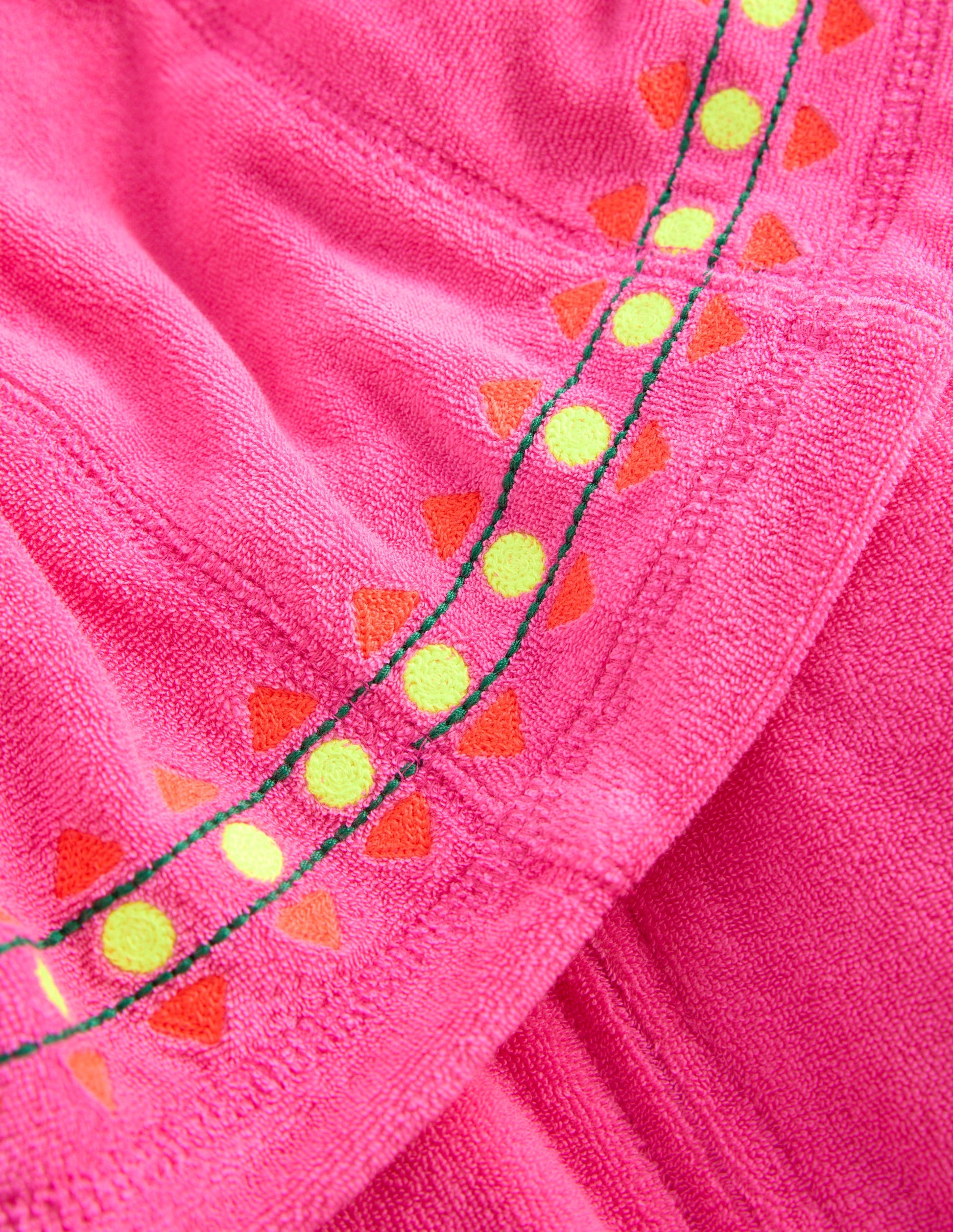Relaxed Towelling Hoodie-Pink Embroidered-3