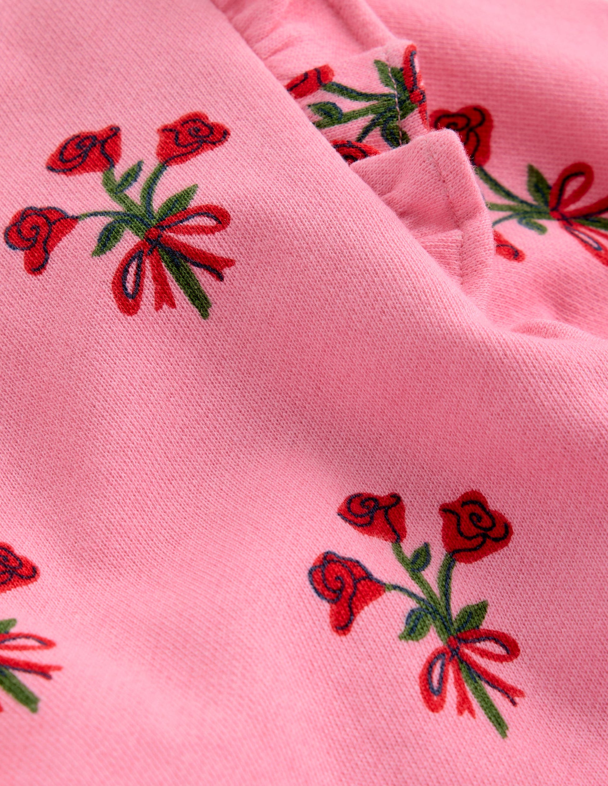 Sweat Tunic and Flare Set-Pink Posy-3