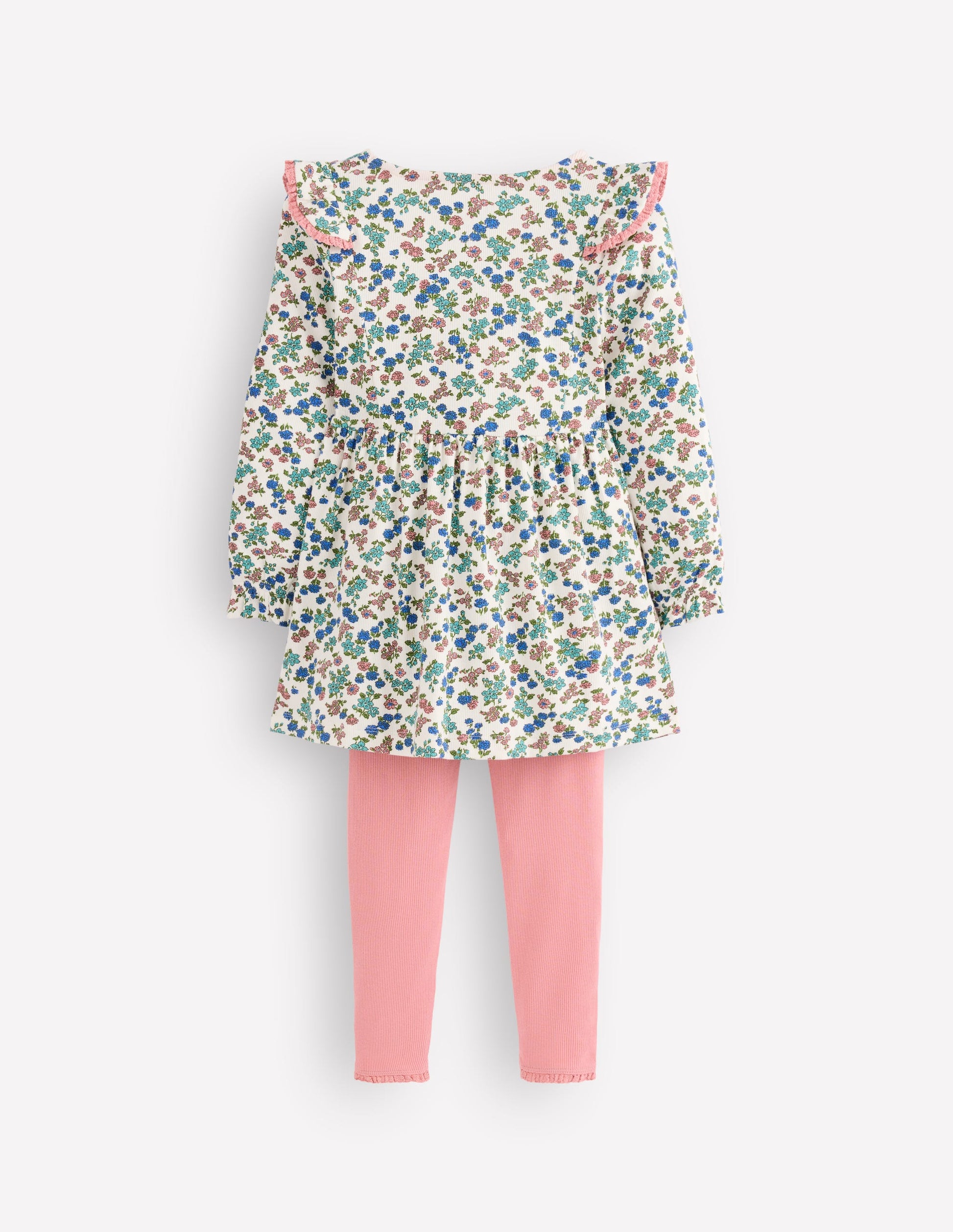 Ribbed Tunic Set-Soft Ivory Floral-2