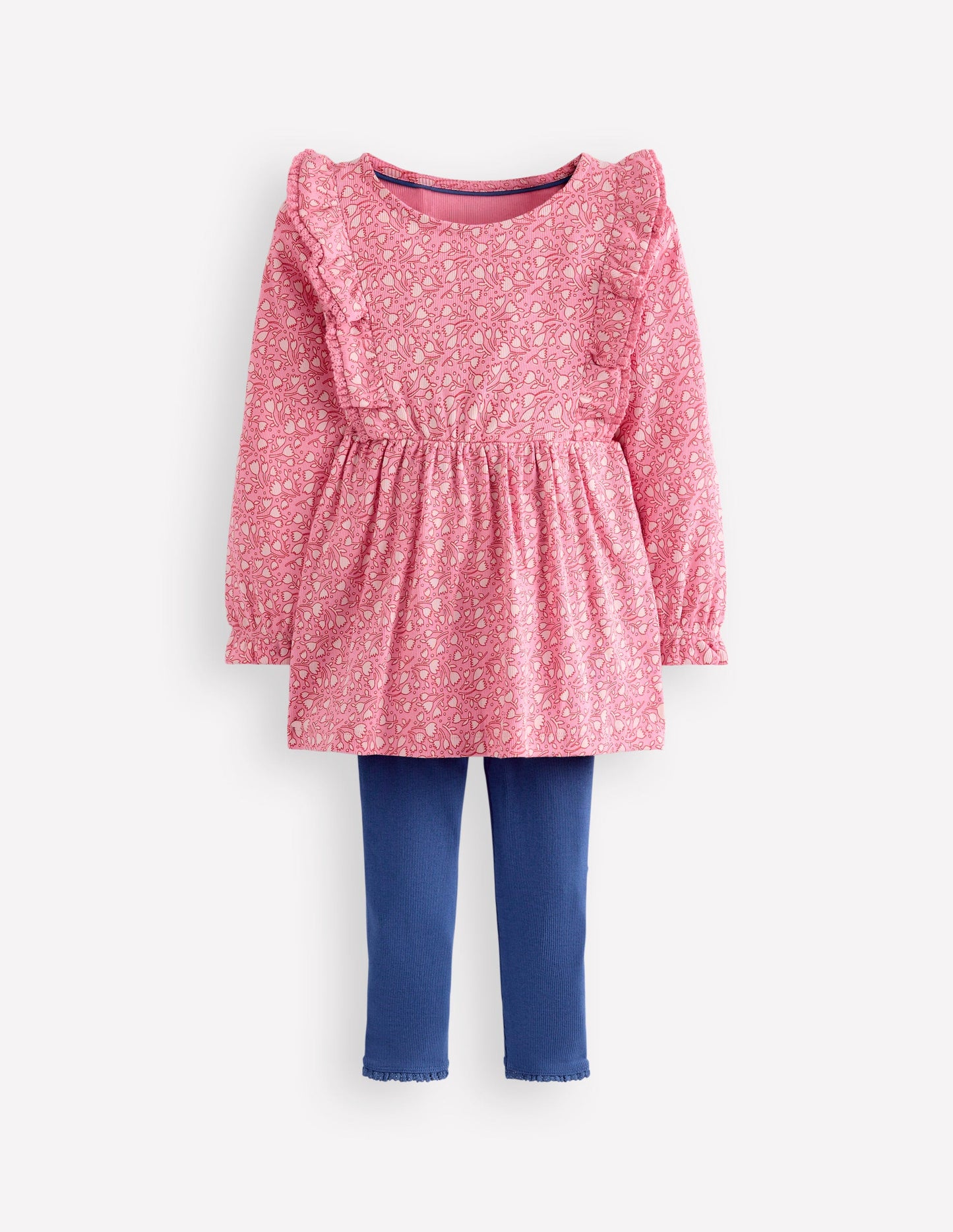 Ribbed Tunic Set-Sea Pink Tiny Tulip