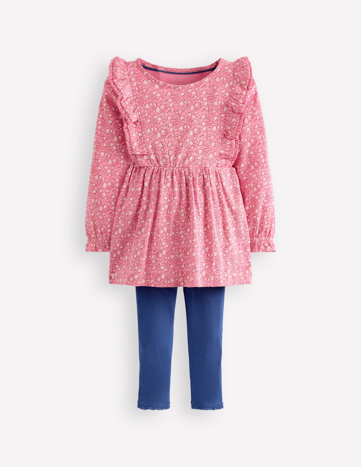 Ribbed Tunic Set-Sea Pink Tiny Tulip