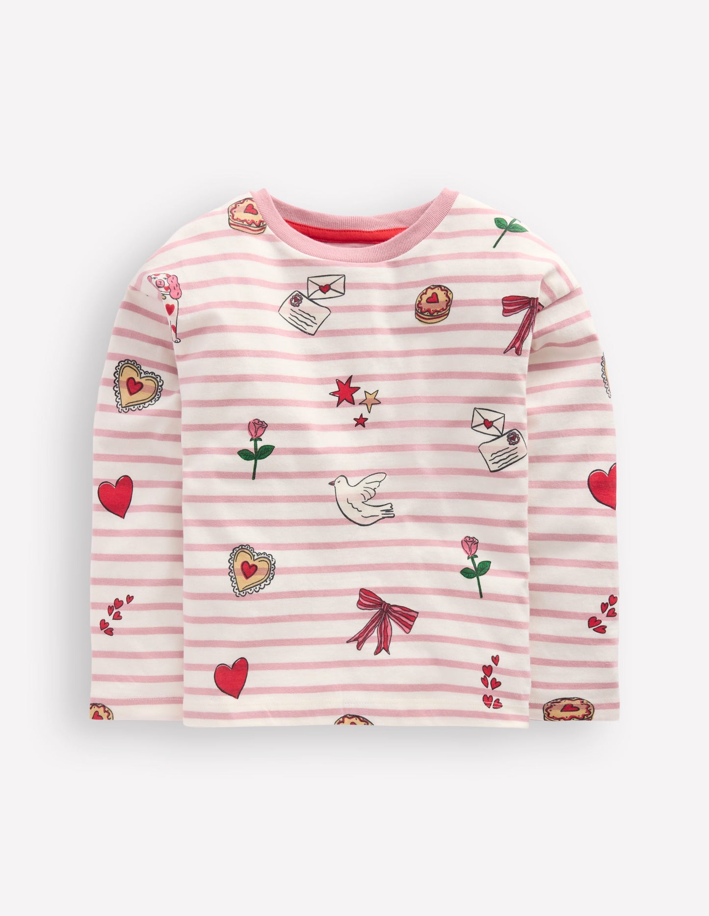 Relaxed Breton-Pink Valentine Stripe