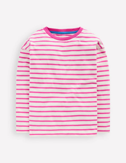 Relaxed Breton-Tickled Pink/Ivory-1
