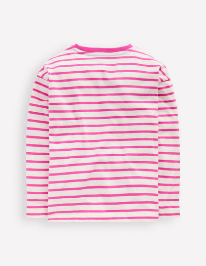 Relaxed Breton-Tickled Pink/Ivory-2