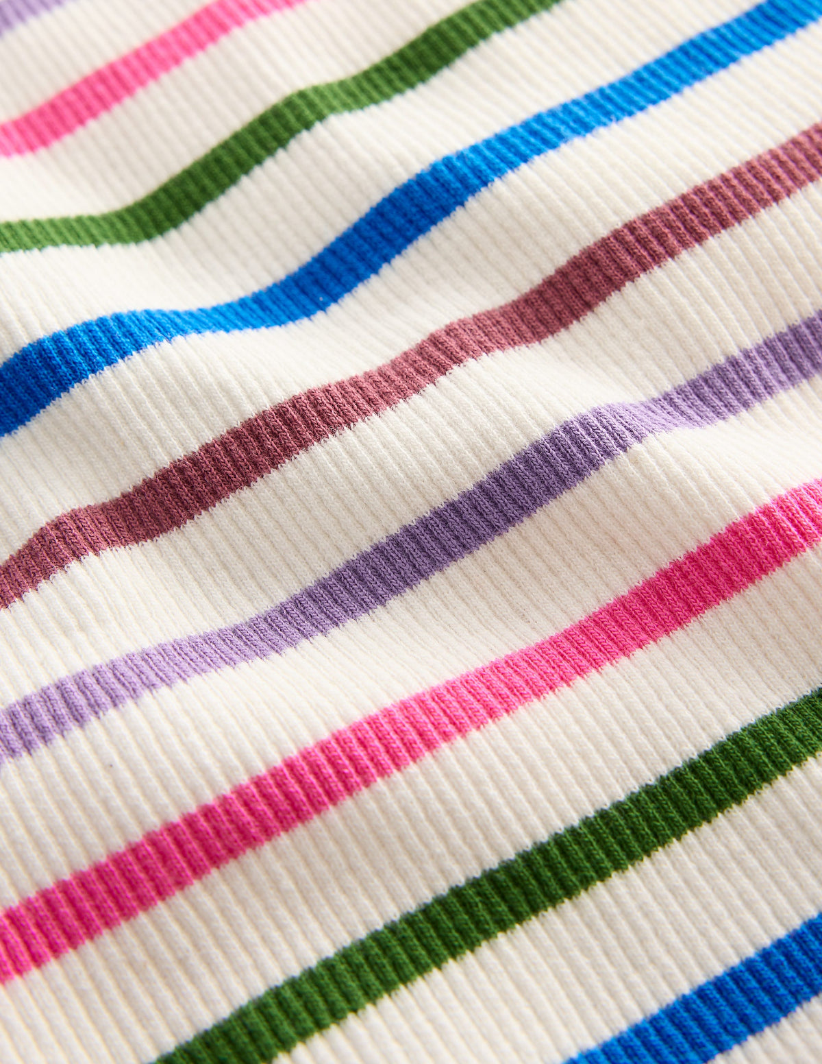 Short Sleeve Ribbed T-shirt-Multi Stripe - Image 3