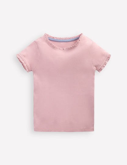 Short Sleeve Ribbed T-shirt-French Pink-1