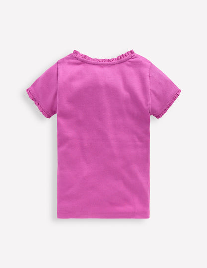 Short Sleeve Ribbed T-shirt-Purple-2