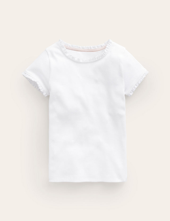 Short Sleeve Ribbed T-shirt-White