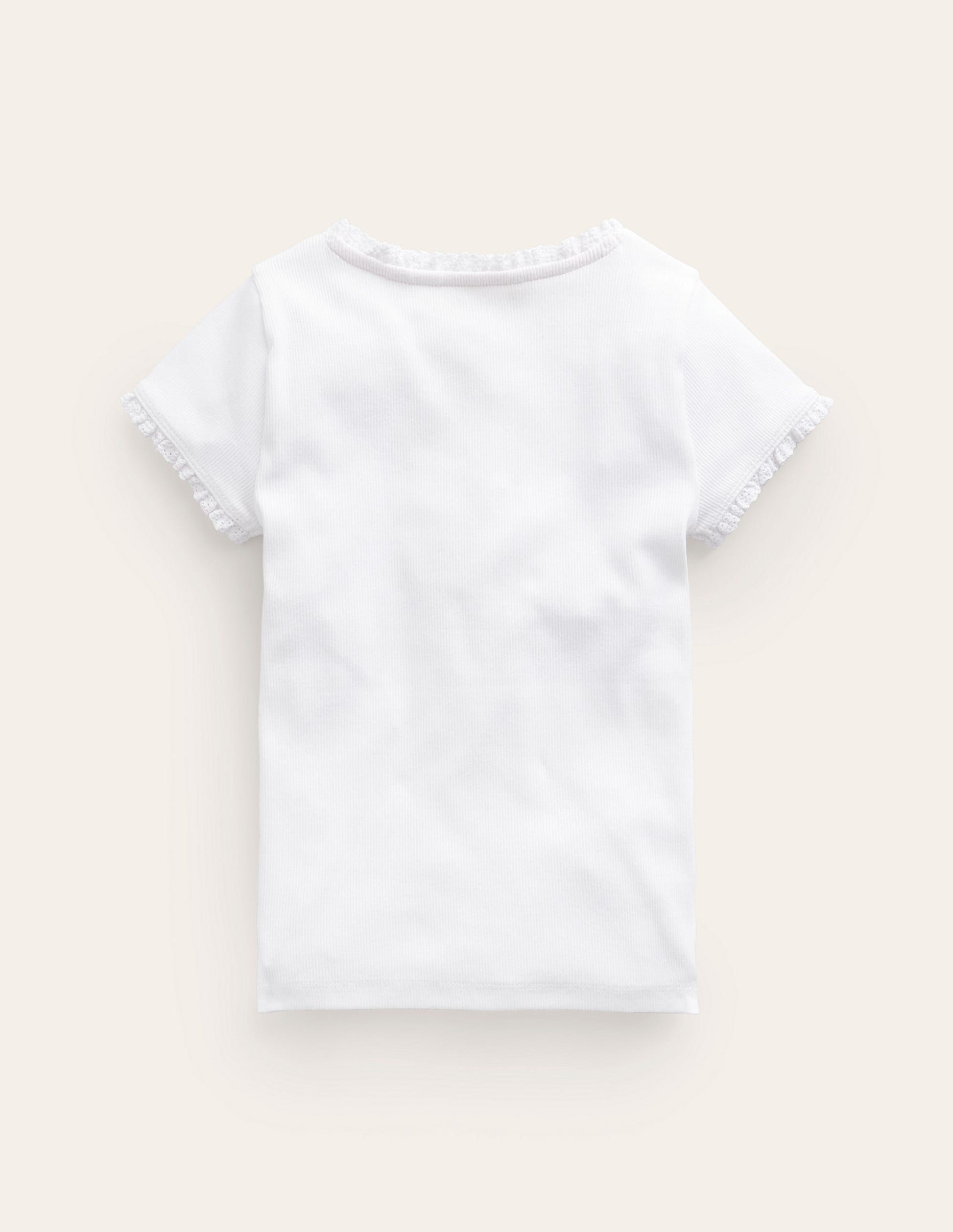 Short Sleeve Ribbed T-shirt-White-2