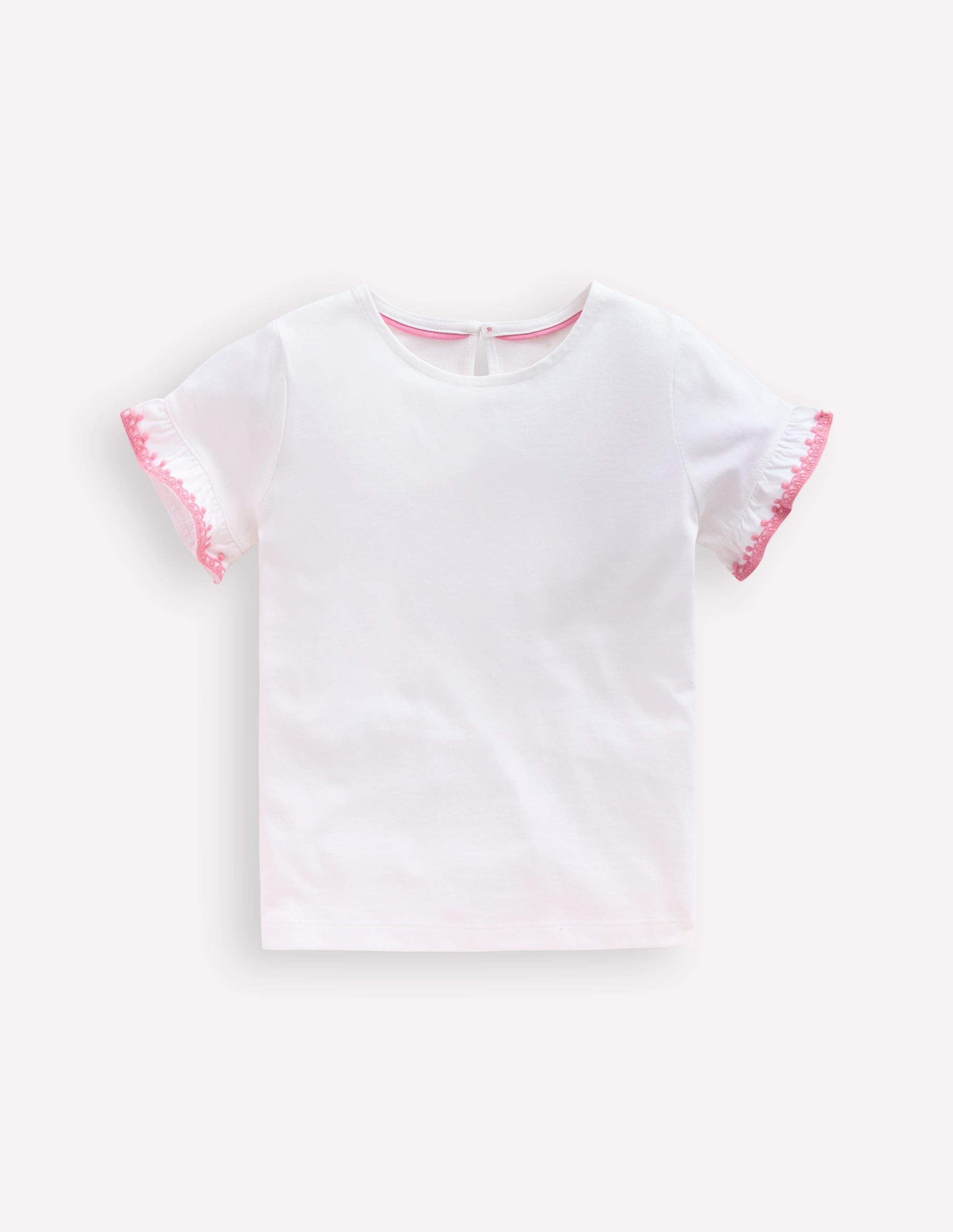 Ruffle Sleeve T-shirt-Ivory - Image 1