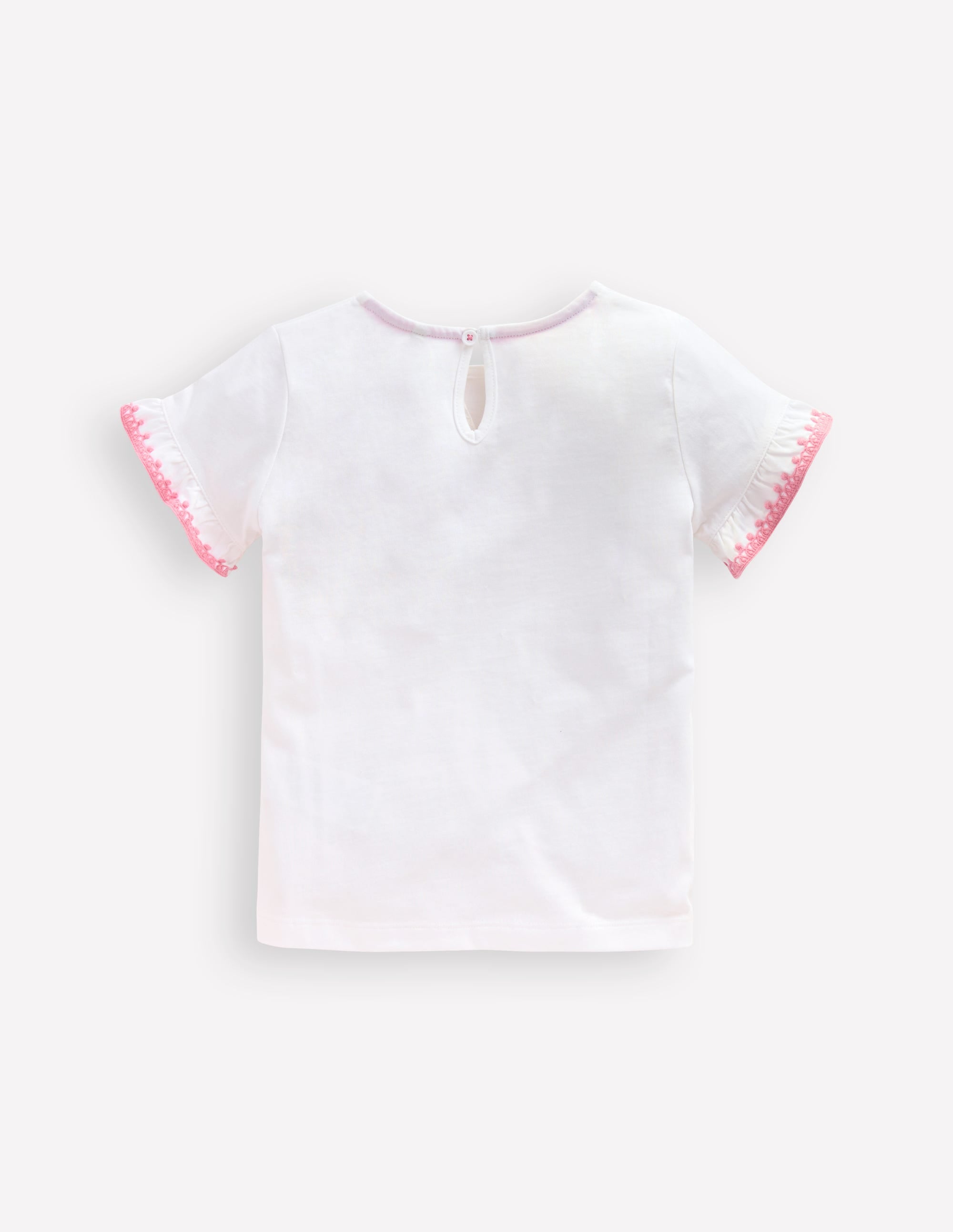 Ruffle Sleeve T-shirt-Ivory - Image 2