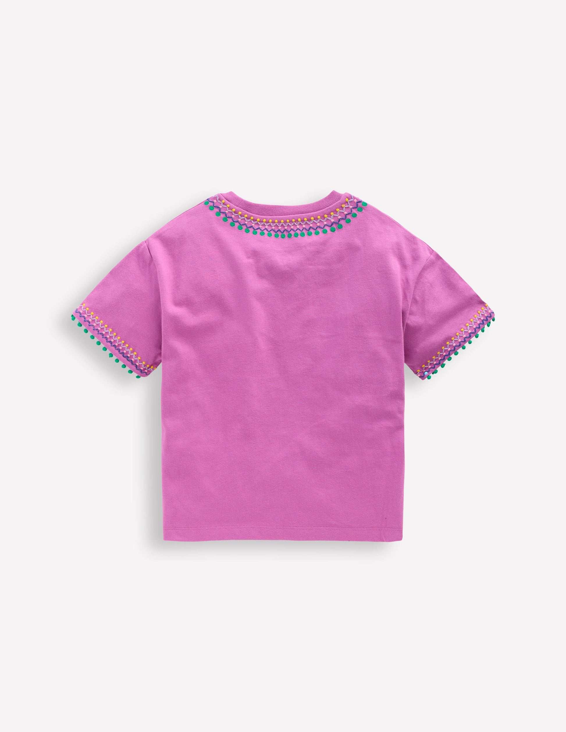 Relaxed Embroidered T-shirt-Radiant Orchid-2