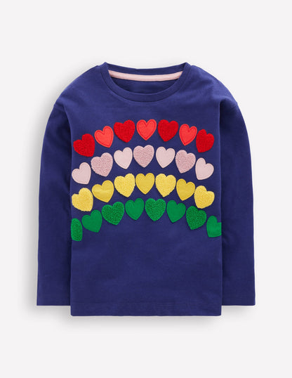 Fun Relaxed T-shirt-Twilight Rainbow Hearts-1