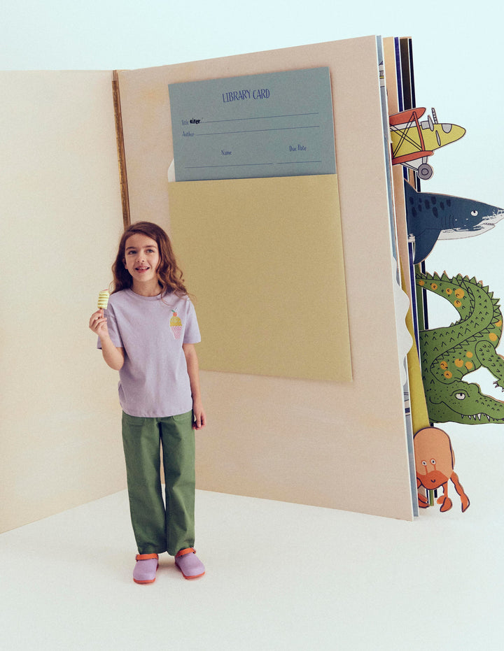 Short Sleeve Printed T-Shirt-Purple Ice Creams