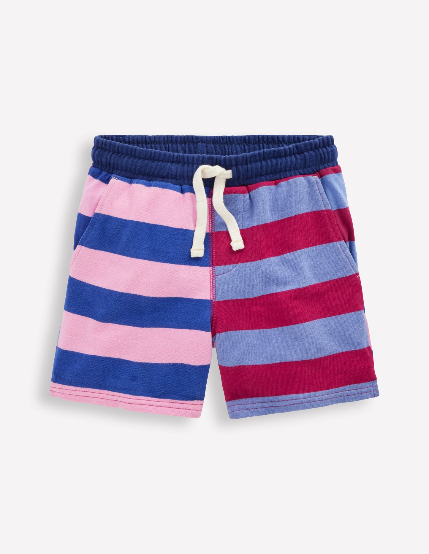 Printed Jersey Shorts-Multi Hotch Potch Stripe
