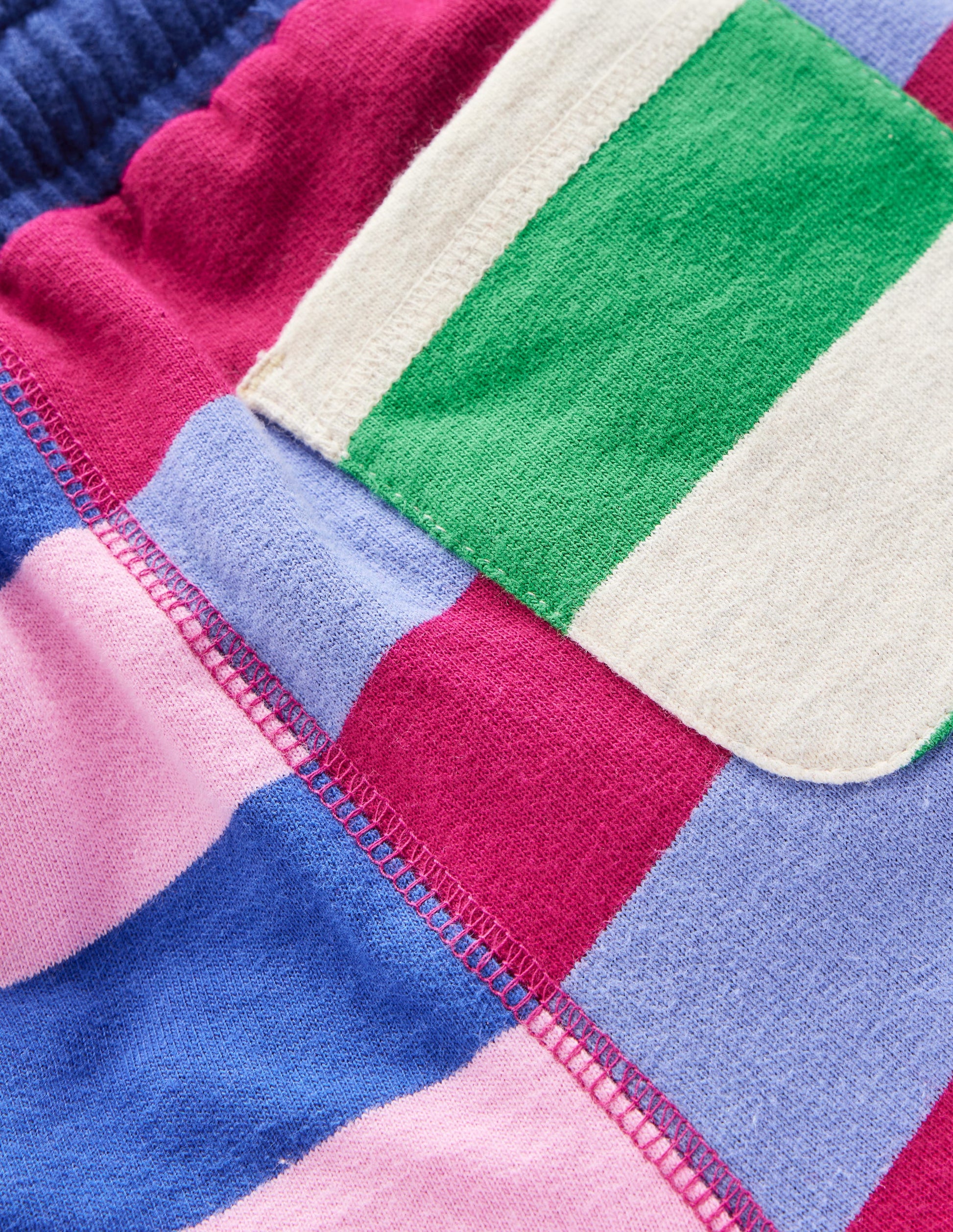 Printed Jersey Shorts-Multi Hotch Potch Stripe-3