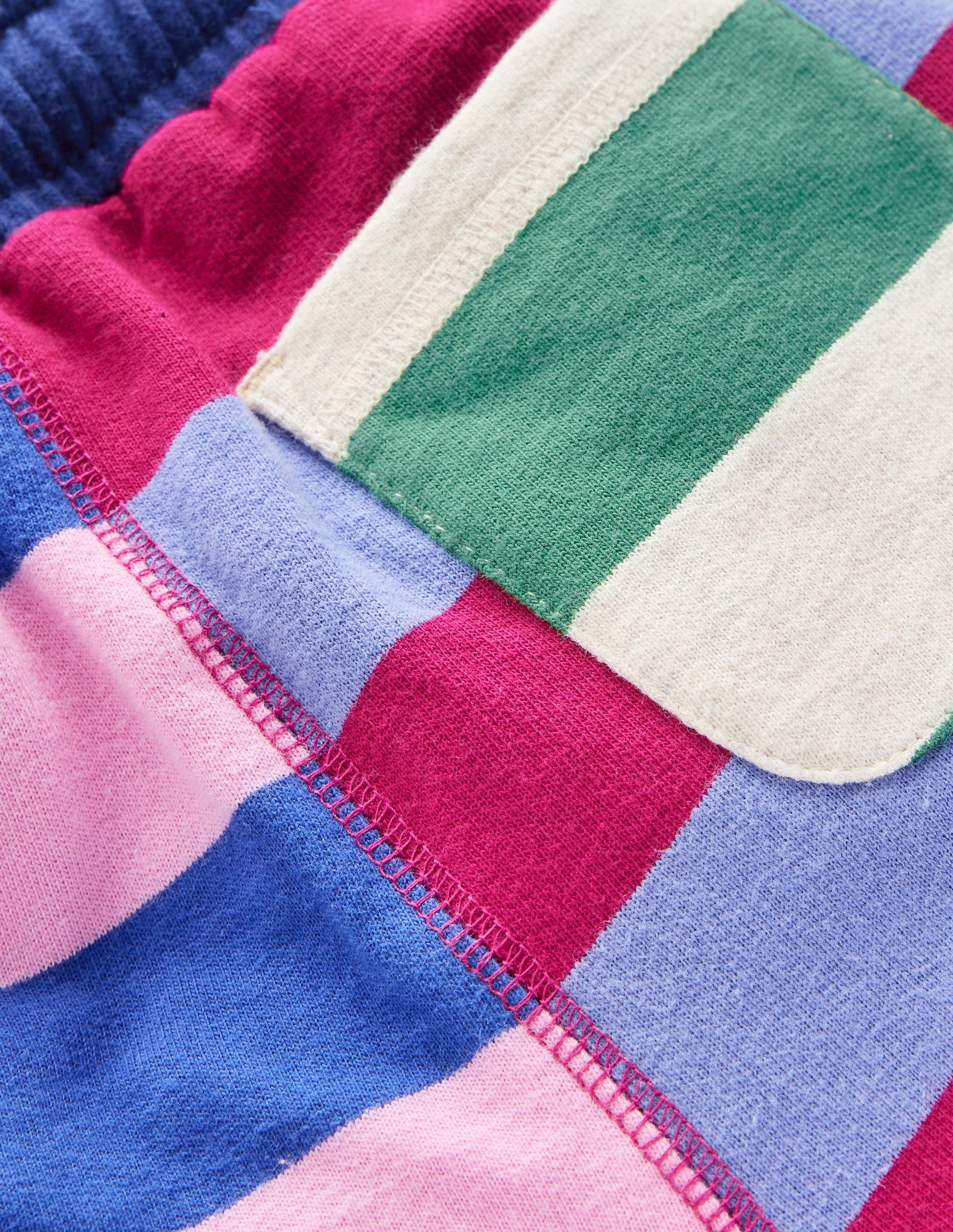 Printed Jersey Shorts-Multi Hotch Potch Stripe-3